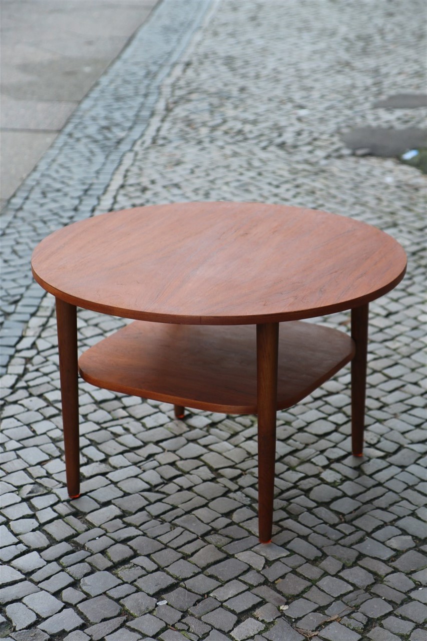 Round Teak Coffee Table Vintage Galore