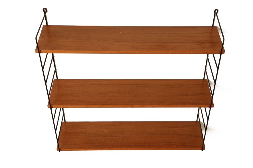 Mid century teak/steel shelving unit / shelves / regal Vintage Galore