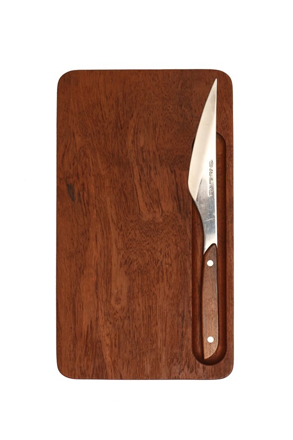 Digsmed teak cutting board with matching kitchen knife Vintage Galore