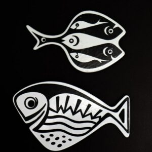 Voss mid century "Fish" cast iron coasters