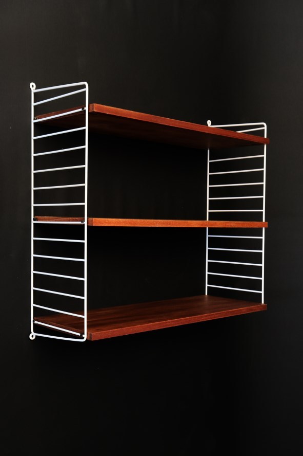 Mid century “String” / Strinning teak shelving unit / shelves