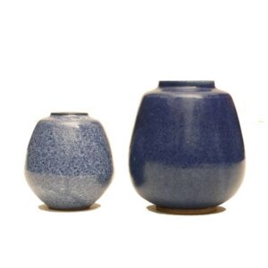 1960s-1970s handmade pottery vases, Germany (east), small Römhild 8x7,5cm, big Waldenburg 11x10cm