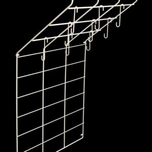 White mid century steel coat hanger / wardrobe