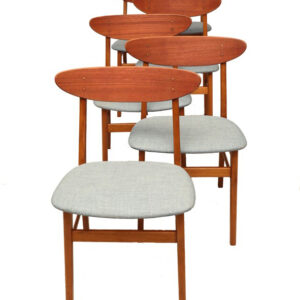 Set of 6 mid century Farstrup "210" teak / beech chairs / Danish modern design