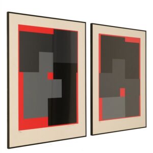 Set of two signed Peder Meinert serigraphies