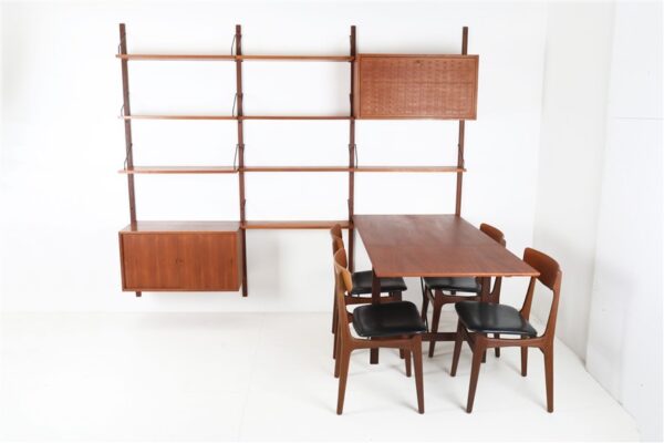 “Royal System” teak shelving system with dining table and minibar by Poul Cadovius for Cado / Danish Modern Design / 1950s / 1960s - Image 25