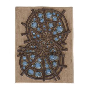 Rare “Abstract Wheels” ceramic relief by Marianne Starck for Michael Andersen / wall plaque / Mid-century Danish modern design / 1960s / 1970s