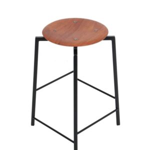 Extraordinary Danish workshop stool / fully restored / teak / steel / mid-century modern design / industrial / 1960s