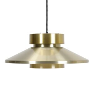 Lyskær Belysning “U.F.O” pendant lamp / Space Age / Danish Modern Design / Gold / Brass / Aluminum / 1970s