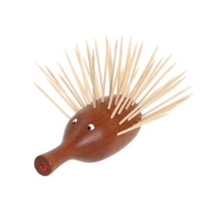 Danish mid-century "cheese hedgehog" made of teak wood / 1960s / mid-century Danish modern design / toothpick holder