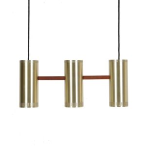 Rare “Cylinder III” pendant lamp by Jo Hammerborg for Fog & Mørup / 1960s / Mid-century Danish modern design / Teak / Brass
