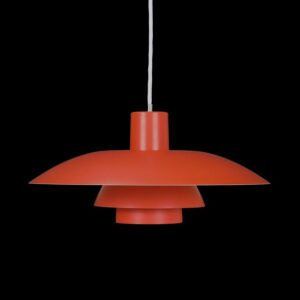 Louis Poulsen / Poul Henningsen "PH 4-3" Hängeleuchte / rot-orange / Mid Century Danish Modern Design / 70er-Jahre