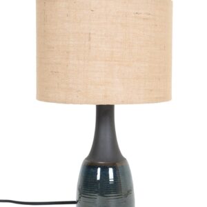 Søholm "1040" Tischleuchte mit Jute-Lampenschirm / Keramik / mid century / Danish modern design / 60er / 70er-Jahre / Cloos & Co.