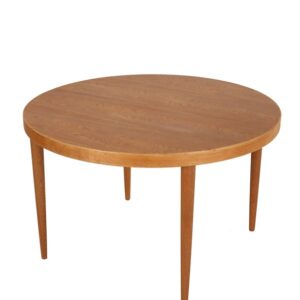 Restored round dining table by Villy Schou Andersen / oak / mid-century Danish modern design / 1960s / 1970s