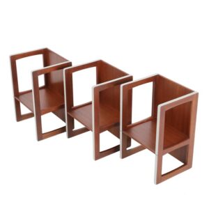 Seltenes 3er-Set Teak-Wendestühle / Wendehocker / Beistelltische / Kinderstühle / Mid Century Danish Modern Design / 60er-Jahre