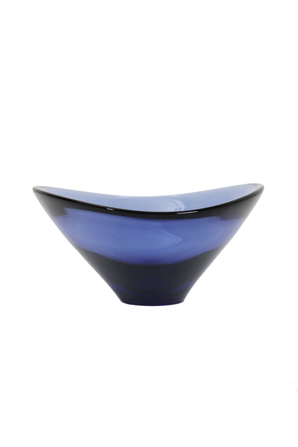 Handgearbeitete blaue Obstschale von Per Lütken für Holmegaard / 50er / 60er / Mid Century Danish Modern Design