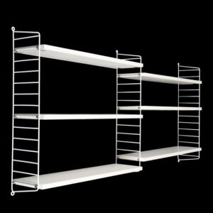 Original String-Regal / Kajsa + Nisse Strinning / mid century modern design / weiß / 75x160x20cm
