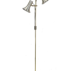 Lyskær Belysning Double Spot Floor Lamp / Reading Lamp / Brass / 1970s / Danish Modern Design