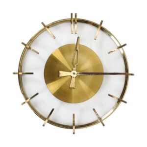 Mid Century Modern Wanduhr / Messing / Plexiglas / 60er-Jahre / Junghans