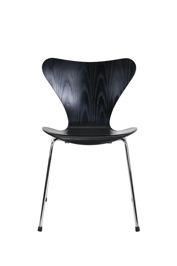 Schwarzer „3107“ / „Serie 7“ Stuhl von Arne Jacobsen für Fritz Hansen / Mid Century Danish Modern Design