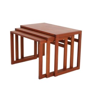 Set of 3 “#253” Teak Nesting Tables by Kai Kristiansen / Mid-Century Danish Modern Design / Minimalism / 1960s