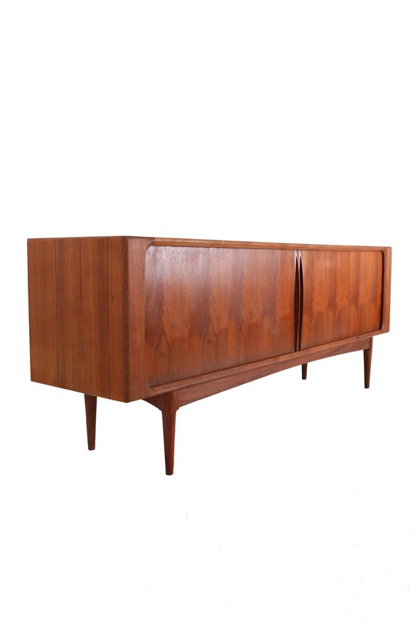 Bernhard Pedersen & Søn Teak-Sideboard mit Rollladentüren / Mid Century Danish Modern Design / 60er-Jahre