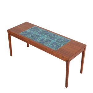 Filigraner Mid Century Teak-Couchtisch mit Fliesen / 60er / 70er-Jahre / Danish Modern Design