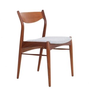 Fully restored Ærthøj Jensen & Mølholm teak chair with wool felt upholstery / Mid-century Danish modern design / 1960s