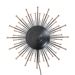 Rare large Dantoft “Sunburst” wall lamp / black / copper / mid-century design / 1960s