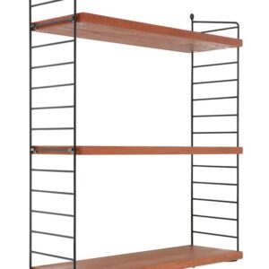 Original String Shelving Unit / Kajsa + Nisse Strinning / Teak / Mid-Century Modern Design / Black / 75x60x20cm