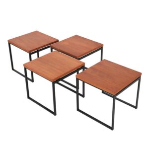 Seltene Rego / Günter Renkel “Twen” Teak-Beistelltische / Mid Century Modern Design / 50er / 60er Modernismus