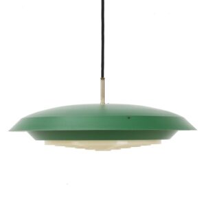 Seltene große Lyfa Space Age Hängeleuchte / Mid Century Danish Modern Design / 60er / 70er / grün