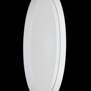Big, oval mid-century mirror / 1960s / 1970s / white / sanded finish / Space Age