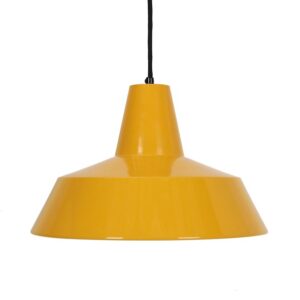 Mid-Century “Værkstedspendel” Pendant Lamp / Workshop Lamp / Danish Modern Design / 1970s / Yellow / Glossy