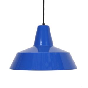 Mid-Century “Værkstedspendel” Pendant Lamp / Workshop Lamp / Danish Modern Design / 1970s / Blue / Glossy