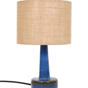 Keramik-Tischleuchte "972" von Søholm / mit Jute-Lampenschirm / mid century / Danish modern design / 60er / 70er-Jahre