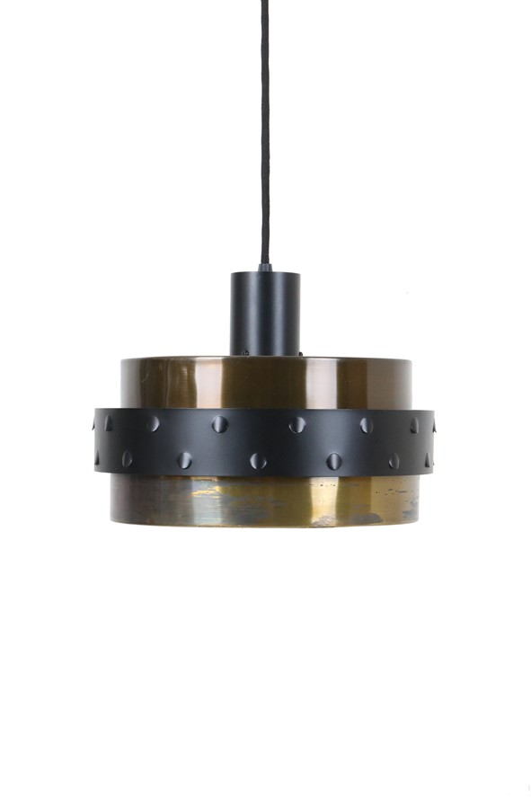 Mid Century Messing-Hängelampe / 60er-Jahre / Danish Modern Design / schwarz