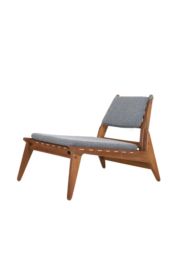 Mid Century Hunting Chair / Heinz Heger / PGH Erzgebirgisches Kunsthandwerk Annaberg Buchholz / 60er / Eiche / DDR