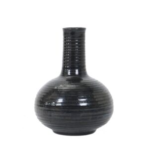Handgearbeitete Schwarze Hegnetslund Keramik Vase / 60er / 70er / Mid Century Danish Modern Design