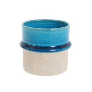 Small Mid-Century Ceramic Plant Pot by Nils Kähler for HAK / Hermann A. Kähler / 1960s / 1970s / Turquoise