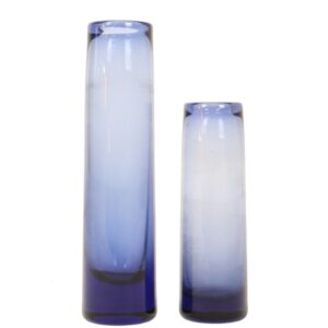 Set of 2 handmade glass vases by Per Lütken for Holmegaard / 16910 + 16911 / Mid-Century Danish Modern Design