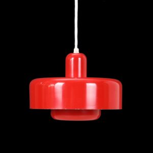 Red “Go-Go” pendant lamp by Dan Heersø for Vitrika / 1970s / Danish Modern Design