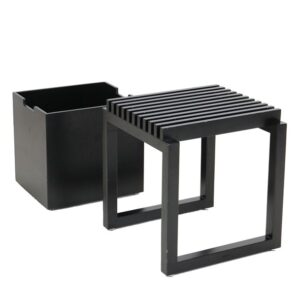 Schwarzer "Skagerak / Cutter" Hocker + Box von Niels Hvass für Trip Trap / Fritz Hansen