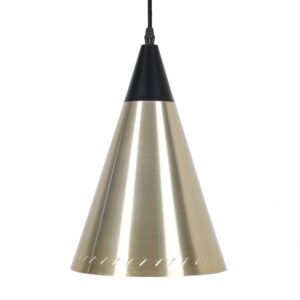 Cone-shaped mid-century pendant lamp / brass/gold finish / Danish Modern design / 1960s