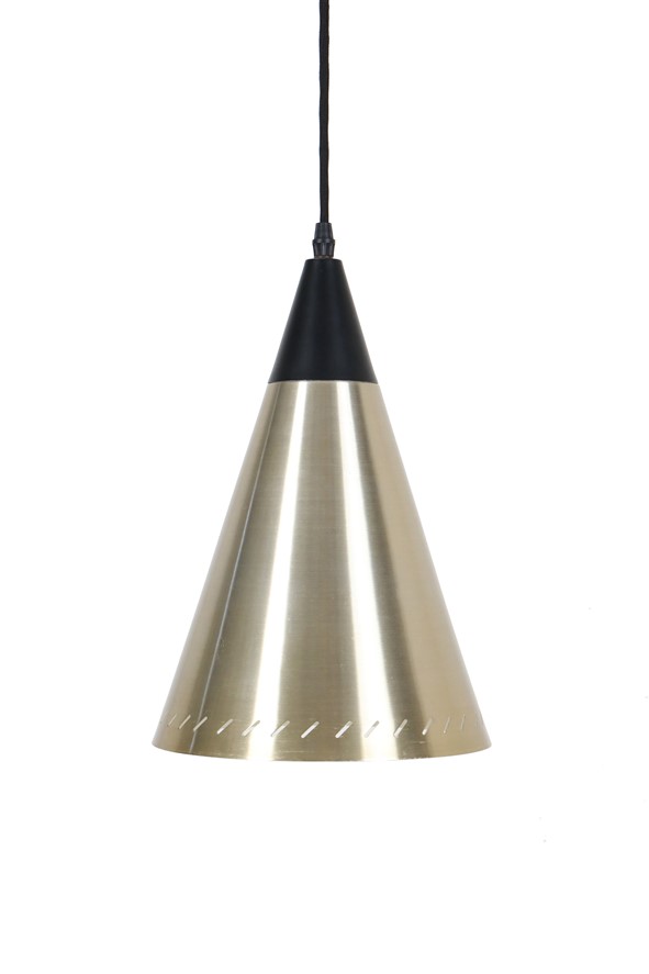 Kegelförmige Mid Century Hängeleuchte im Messing-/Gold-Finish / Danish Modern Design / 60er-Jahre