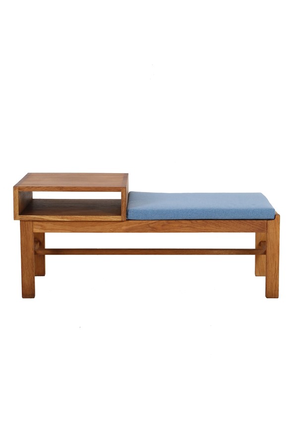 Minimalistische Mid Century Telefonbank / Lesebank / Eiche / Danish Modern Design / Bank / 60er / 70er