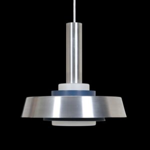 Seltene Hängeleuchte / Alu / Opalglas / Mid Century Danish Modern Design / 60er / 70er-Jahre