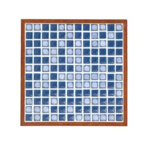 Danish coaster / wall decor / teak / ceramic mosaic / handmade / mid century modern / 1960s / 1970s