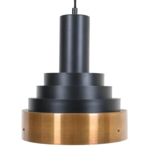 Rare black Space Age pendant lamp / copper / 1960s / 1970s / Mid-Century Danish Modern Design