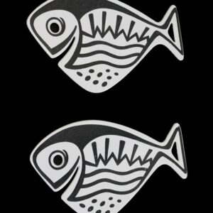 Mid-century Voss “Fish” Cast Iron Coaster / Trivet / Enamel / Danish Modern Design